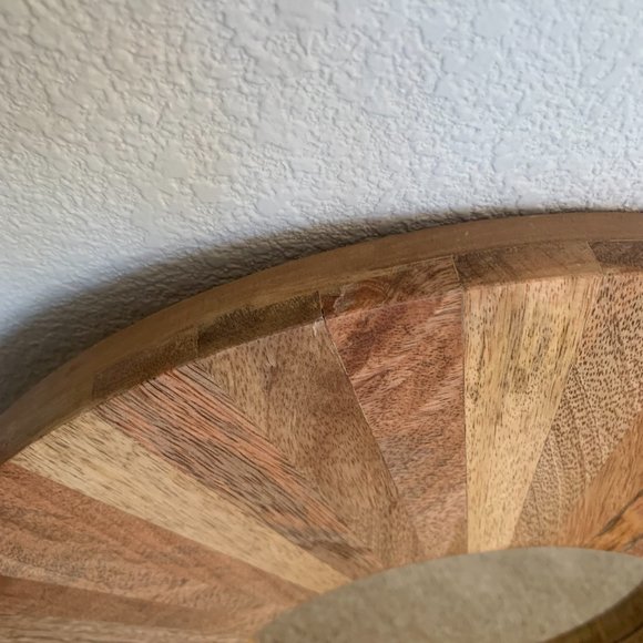 Round Reclaimed Wood Mirror | Circular | 17.8" Dia - Picture 9 of 12